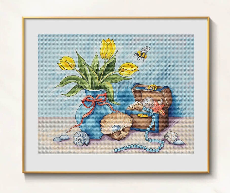 Sea Memories Cross Stitch floral pattern pdf - Summer Cross stitch Sea v... - $11.29