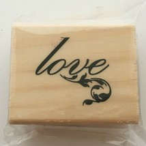 Michaels Wood Rubber Stamp Wishful Thinking Word Love Flourish Card Maki... - $4.99