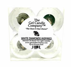 4 Pack of White Diamonds Inspired Scented Gel Candle Mineral Oil Based Tea Light - £3.83 GBP