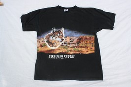 Vtg 90s 1992 XL Petrified Forest National Park Wolf T-Shirt SW Screen Waldron - £16.18 GBP
