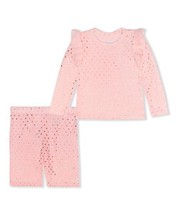 Sweet Dreams Pink Hacci Ruffle Pajama Set Pink Size 24M - $6.83