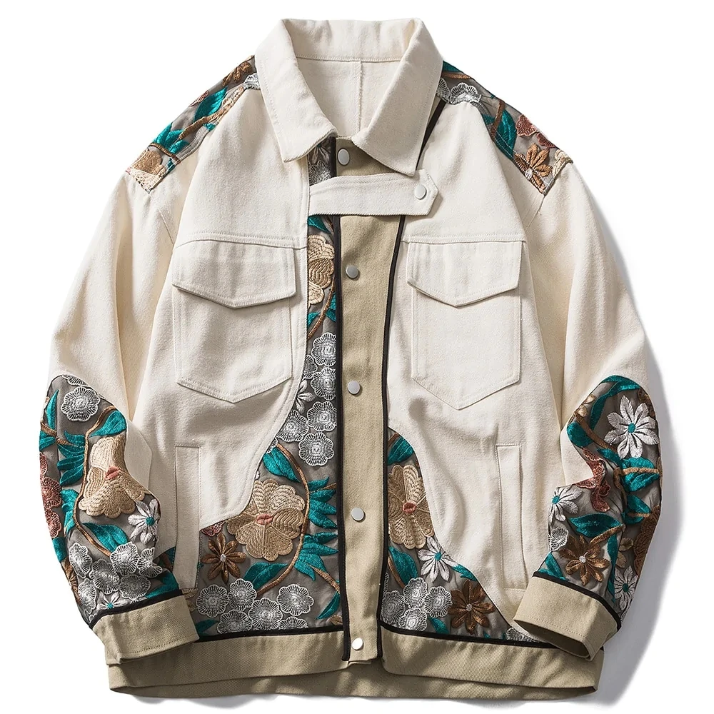 Cotton Jacket Men Embroidery Loose Jacket Women  Hip Hop Jacket Autumn Youth Str - $206.86