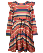 Bonnie Jean Big Girls Long Sleeved Rib Stripe Dress - Multi - $26.00