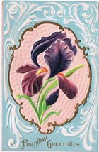 Birthday Postcard Orchid Blue Background  - $2.16