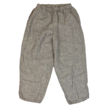 Flax Jeanne Engelhart Cropped Linen Pants Pockets Womens&#39;s Size Small Lagenlook - £31.15 GBP