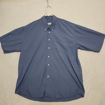 Guy Laroche Men&#39;s Shirt Size 2XL XXL Blue Button Up Short Sleeve Casual - £17.47 GBP