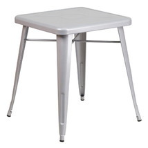 Flash Furniture 24 in. Metal Indoor-Outdoor Table- Square - Silver - $3,588.99 MXN