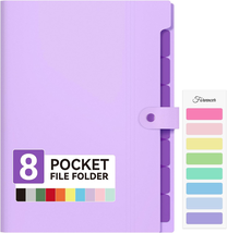 Expanding File Folder with 8 Pocket, Letter Size Accordion File Organizer, Porta - £9.45 GBP