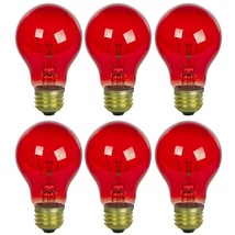 Sunlite Incandescent 25 Watt A19 Red Transparent Light Bulb 3 Pack - £22.37 GBP