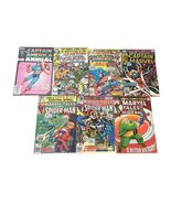 Lot of 7 Marvel Comics Spider-Man, Captain America, Captain Marvel 1970s... - $19.79