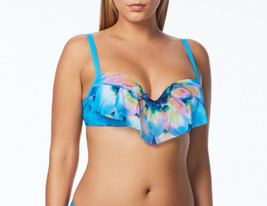  NEW Coco Reef Silent Bloom Underwire Aura Ruffle Bikini Swim Top 36/38 D - £17.92 GBP