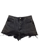 Zara Women&#39;s Booty Jean Shorts Size 6 Black Was Denim Raw Hem Summer - $33.95