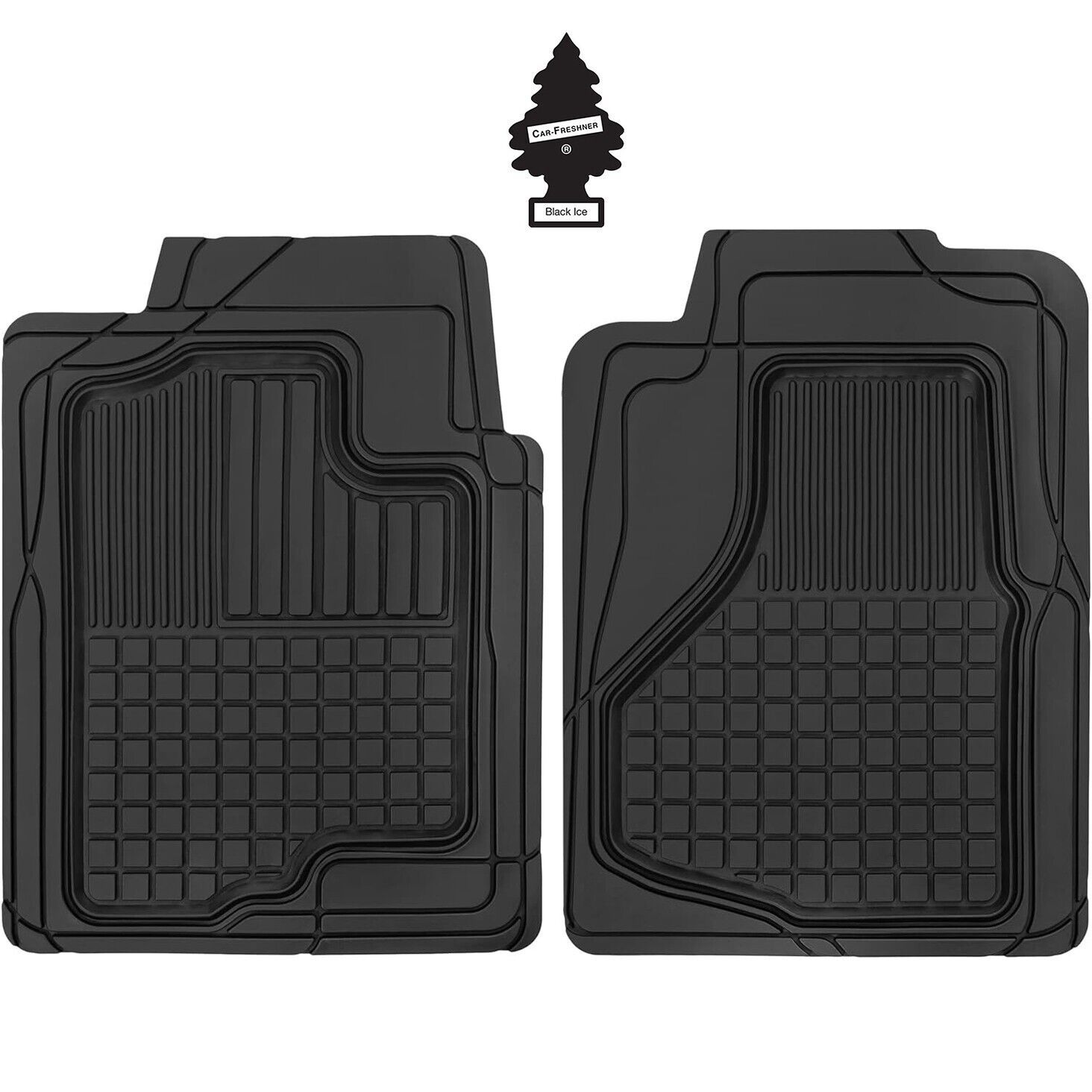 For BMW Heavy Duty Car Truck Floor Mats 2PC Rubber Semi Custom Black - $41.13