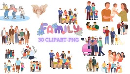 Family clipart, Family clipart bundle, Family png clipart, Transparent clipart,  - £1.37 GBP