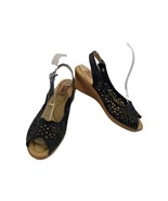 SPRING STEP Sandals Women Saibara Shoes Black 8 Perforated Leather Wedge... - €23,83 EUR
