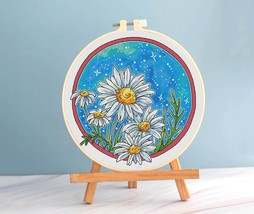 Daisy Cross Stitch Summer Flowers Pattern pdf - Round Cross Stitch Blue ... - £9.02 GBP