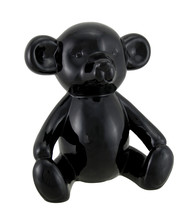 Zeckos Glossy Black Ceramic Teddy Bear Statue 6 Inch - £14.56 GBP