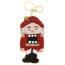 Christmas Nutcracker Seed Beaded Keychain - $25.55