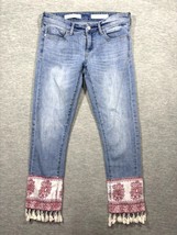 Pilcro &amp; The Letterpress Hyphen Jeans Size 25 Paisley Fringe Trim - $405.69 MXN