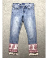 Pilcro &amp; The Letterpress Hyphen Jeans Size 25 Paisley Fringe Trim - $21.67