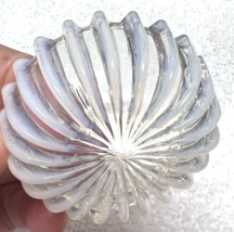 Antique Moonstone Raised Rib Glass Open Salt Dip 2 x 3/4 inch - $16.34