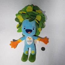 Rio 2016 Olympics Paralympic Blue Green Tom the Mascot 15” Tree Leaves Plush EUC - $21.95