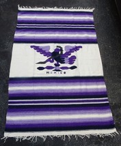 Mexico SA Rug Textile Tapestry Weave Woven Cotton multi blend (?) 74&quot;x47&quot; VTG - £55.11 GBP