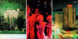 1980 Harrah&#39;s Hotel Casino Reno Lake Tahoe NV Multi View Panorama Long Postcard - £8.61 GBP