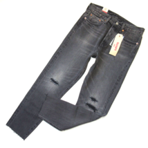 NWT Levi&#39;s Wedgie in Grey Tumble Destroyed Selvedge High Rise Raw Hem Jeans 28 - £41.09 GBP