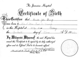 Donald Trump Birth Certificate Reproduction - £4.67 GBP