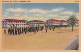 Military Activity Postcard Preparing for Drill on Company Street - $2.99