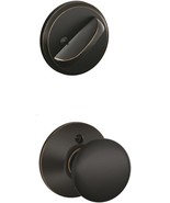 Schlage F59-PLY Plymouth Single Cylinder Interior Knob Deadbolt Aged Bro... - $56.38 CAD