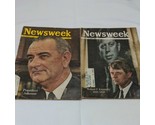 Lot Of (2) Newsweek Magazines June 17 1968 John F Kennedy Dec 9 1963 Joh... - $22.27