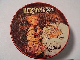 Vintage Hersheys Cocoa Bitter Sweets Chocolate Round Metal Tin Crying Kid  - £14.20 GBP