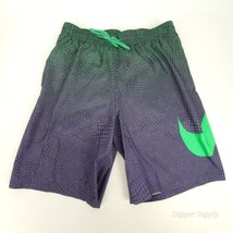 Nike Grid Logo 9&quot; Volley Shorts Swim Trunks Mens Size Medium Green Purpl... - £30.95 GBP