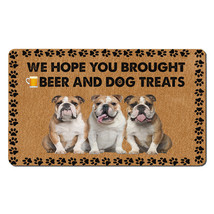 Funny Bulldog Dogs Outdoor Doormat Beer And Dog Treats Mat Gift For Dog ... - £31.12 GBP