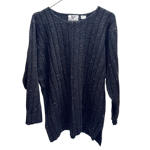Maggie Lawrence Sweater Dark Grey with Colored Speckles Size 18 20 - £17.53 GBP