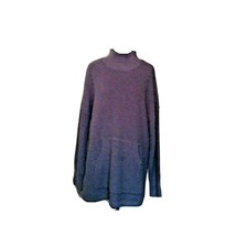 RDI Sweater Denim Grey Women Size Medium Kangaroo Pocket Mock Neck - £17.20 GBP