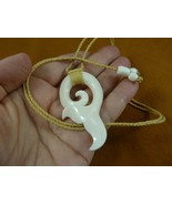 J-Whale-2a white WHALE TAIL PENDANT Necklace whales tails water buffalo ... - £19.47 GBP
