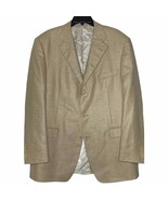 Samuelsohn Sport Coat Blazer Men Size 44 Tall/Long Silk Wool Blend Tan I... - $36.37