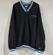 Nike Windbreaker Pullover V-Neck Snap Jacket Vintage Black Blue White Me... - $76.64