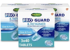 Pack of 3 - Polident ProGuard &amp; Retainer Cleaning Tablets, 40 Count (120... - £16.61 GBP