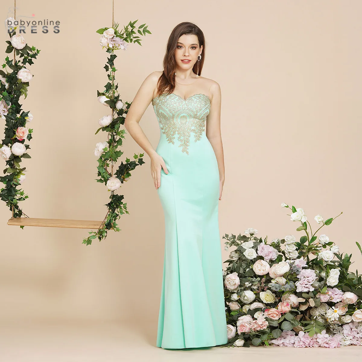 Bridesmaid Dresses 2023   Applique  Neck Formal Evening Dress Wedding Party Prom - £100.68 GBP