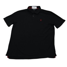 IZOD Shirt Mens XL Black The Advantage Polo Short Sleeve Button Wing Collar - $22.75