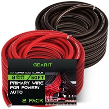 GearIT 8 Gauge Wire (50ft Each- Black/Red Translucent) Copper Clad Alumi... - £61.33 GBP