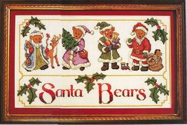 Friends of the Forest Santa Bears Icicle Bell Pull Princess Cross Stitch... - $11.99