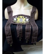 Brown Oktoberfest Faux Lederhosen Costume Suspenders Lad Hansel German B... - $19.57 CAD