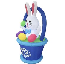 Easter Decoration 4&#39; Air Inflatable Bunny In Happy Easter Basket (As,A) - £158.75 GBP