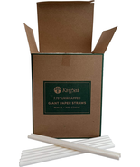 Kingseal Disposable Paper Drinking Straws, Unwrapped, WHITE, 7.75 Inch L... - £12.97 GBP