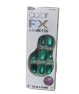 Color FX Impress Nails &quot;Better Things &quot; Color Changing Dark Green 30 Nai... - $13.99 CAD